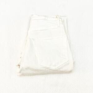 Frame Le High Flare Eyelet Hem Lace Trimmed White Jeans Denim 26 Waist*